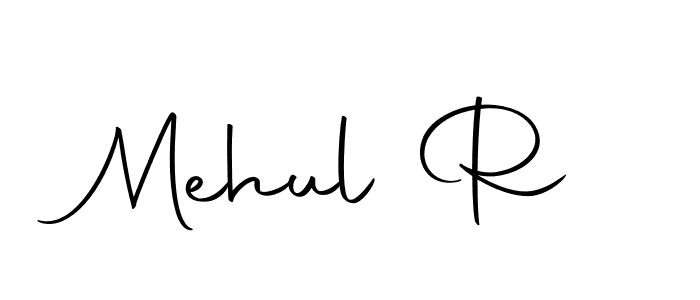 Create a beautiful signature design for name Mehul R. With this signature (Autography-DOLnW) fonts, you can make a handwritten signature for free. Mehul R signature style 10 images and pictures png