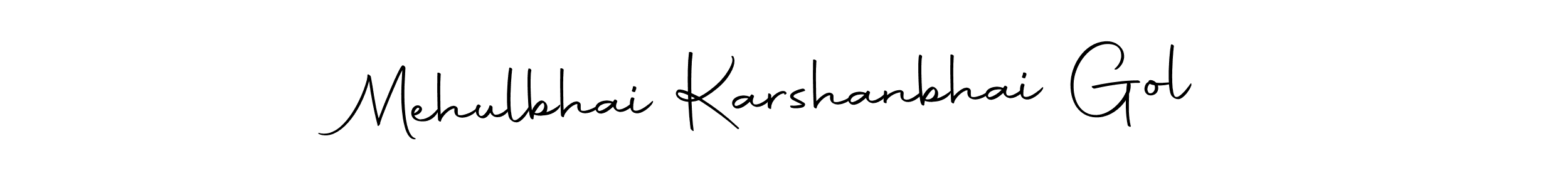 Design your own signature with our free online signature maker. With this signature software, you can create a handwritten (Autography-DOLnW) signature for name Mehulbhai Karshanbhai Gol. Mehulbhai Karshanbhai Gol signature style 10 images and pictures png