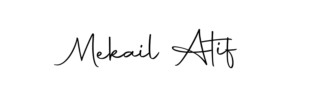 Design your own signature with our free online signature maker. With this signature software, you can create a handwritten (Autography-DOLnW) signature for name Mekail Atif. Mekail Atif signature style 10 images and pictures png