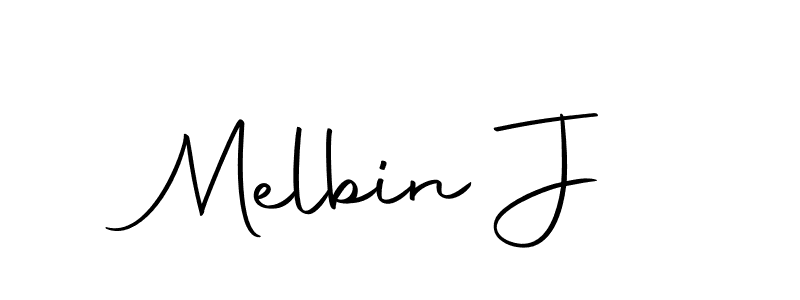 Design your own signature with our free online signature maker. With this signature software, you can create a handwritten (Autography-DOLnW) signature for name Melbin J. Melbin J signature style 10 images and pictures png