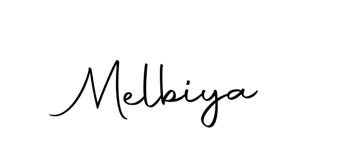 Create a beautiful signature design for name Melbiya. With this signature (Autography-DOLnW) fonts, you can make a handwritten signature for free. Melbiya signature style 10 images and pictures png