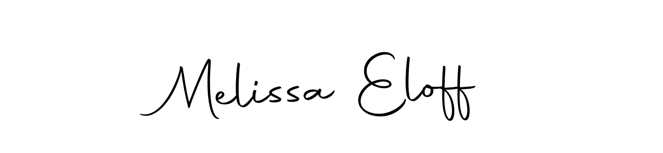 Design your own signature with our free online signature maker. With this signature software, you can create a handwritten (Autography-DOLnW) signature for name Melissa Eloff. Melissa Eloff signature style 10 images and pictures png