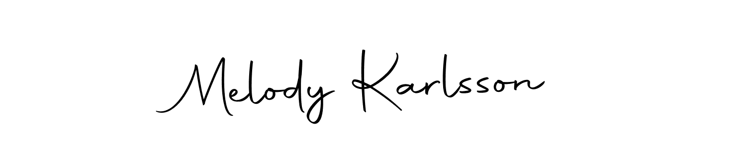 Design your own signature with our free online signature maker. With this signature software, you can create a handwritten (Autography-DOLnW) signature for name Melody Karlsson. Melody Karlsson signature style 10 images and pictures png
