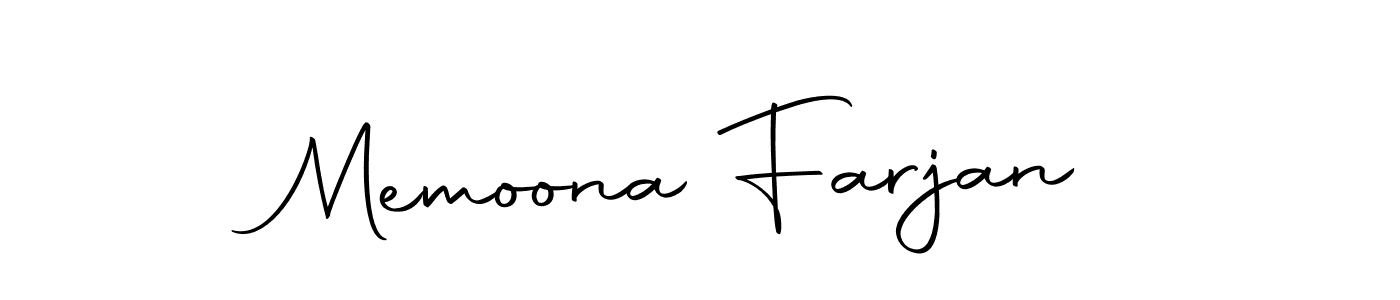 Make a beautiful signature design for name Memoona Farjan. Use this online signature maker to create a handwritten signature for free. Memoona Farjan signature style 10 images and pictures png