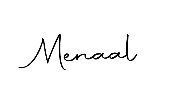 Create a beautiful signature design for name Menaal. With this signature (Autography-DOLnW) fonts, you can make a handwritten signature for free. Menaal signature style 10 images and pictures png