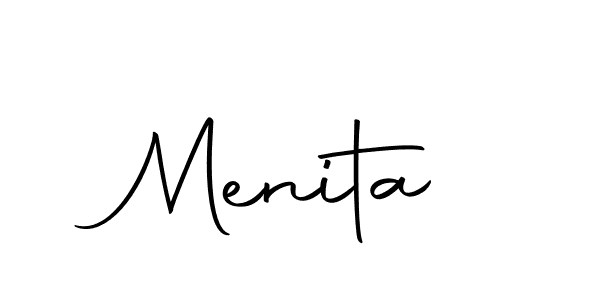 The best way (Autography-DOLnW) to make a short signature is to pick only two or three words in your name. The name Menita include a total of six letters. For converting this name. Menita signature style 10 images and pictures png