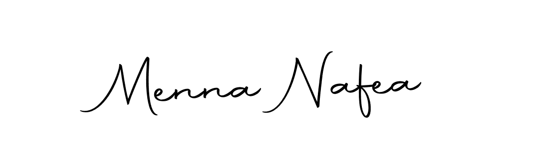 How to make Menna Nafea name signature. Use Autography-DOLnW style for creating short signs online. This is the latest handwritten sign. Menna Nafea signature style 10 images and pictures png