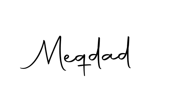 Design your own signature with our free online signature maker. With this signature software, you can create a handwritten (Autography-DOLnW) signature for name Meqdad. Meqdad signature style 10 images and pictures png