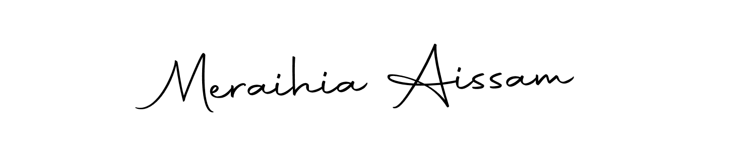 if you are searching for the best signature style for your name Meraihia Aissam. so please give up your signature search. here we have designed multiple signature styles  using Autography-DOLnW. Meraihia Aissam signature style 10 images and pictures png
