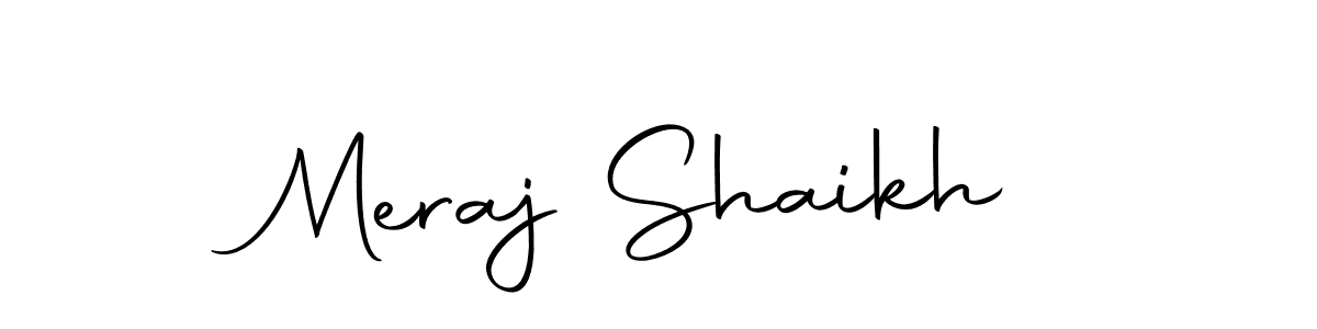 How to make Meraj Shaikh name signature. Use Autography-DOLnW style for creating short signs online. This is the latest handwritten sign. Meraj Shaikh signature style 10 images and pictures png