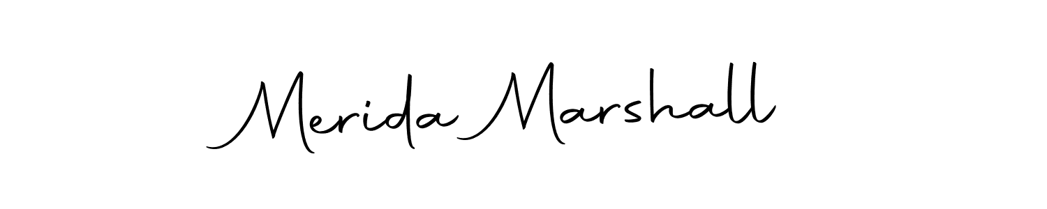 How to make Merida Marshall name signature. Use Autography-DOLnW style for creating short signs online. This is the latest handwritten sign. Merida Marshall signature style 10 images and pictures png