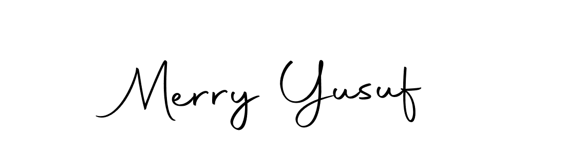 How to make Merry Yusuf name signature. Use Autography-DOLnW style for creating short signs online. This is the latest handwritten sign. Merry Yusuf signature style 10 images and pictures png