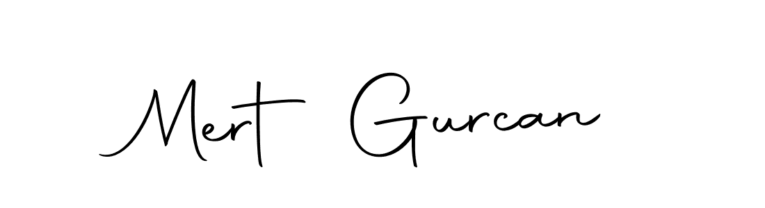 How to make Mert Gurcan name signature. Use Autography-DOLnW style for creating short signs online. This is the latest handwritten sign. Mert Gurcan signature style 10 images and pictures png