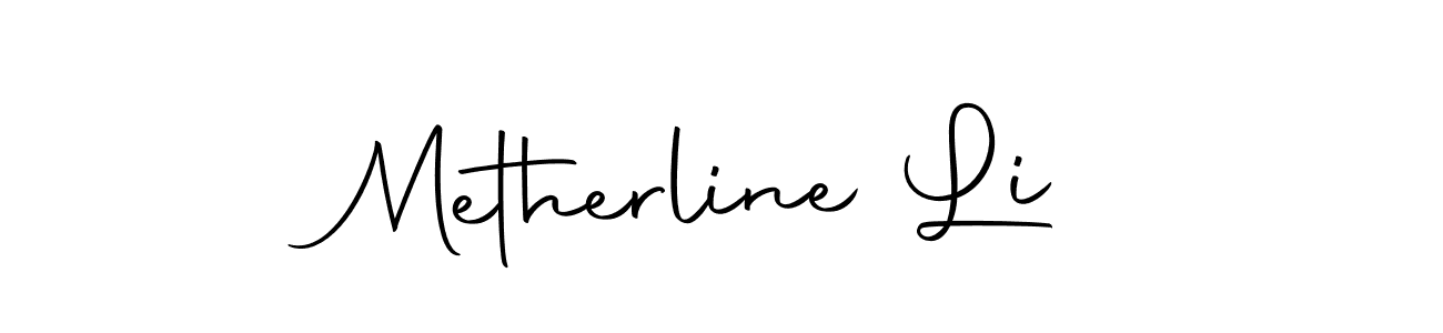 You should practise on your own different ways (Autography-DOLnW) to write your name (Metherline Li) in signature. don't let someone else do it for you. Metherline Li signature style 10 images and pictures png