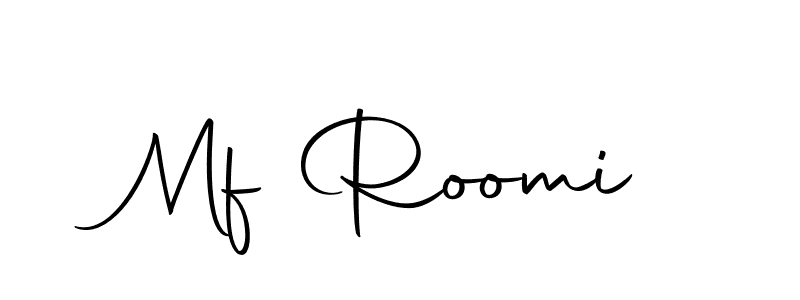 How to make Mf Roomi name signature. Use Autography-DOLnW style for creating short signs online. This is the latest handwritten sign. Mf Roomi signature style 10 images and pictures png