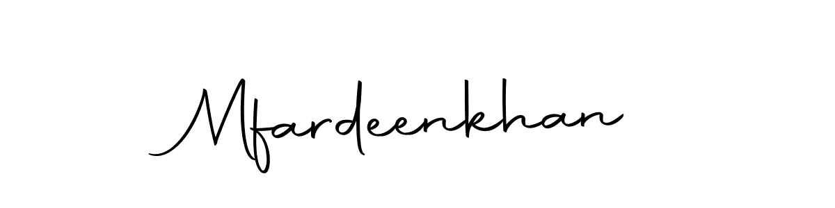 Use a signature maker to create a handwritten signature online. With this signature software, you can design (Autography-DOLnW) your own signature for name Mfardeenkhan. Mfardeenkhan signature style 10 images and pictures png