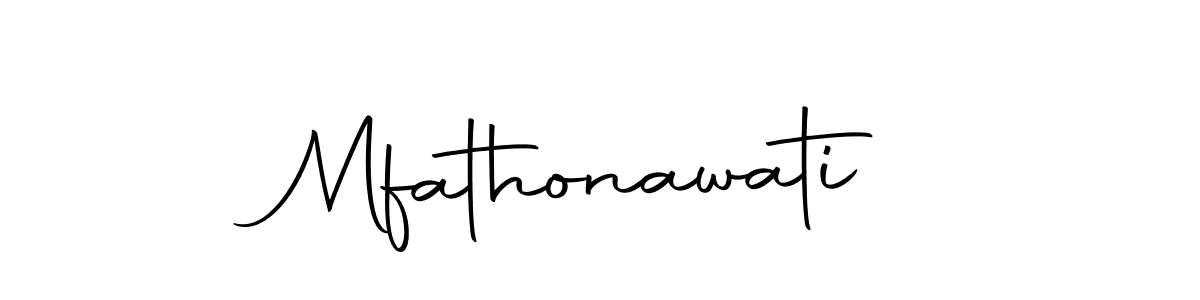 Create a beautiful signature design for name Mfathonawati. With this signature (Autography-DOLnW) fonts, you can make a handwritten signature for free. Mfathonawati signature style 10 images and pictures png
