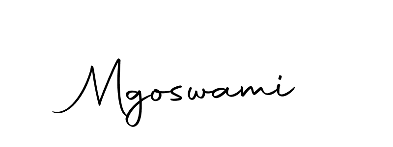 Make a beautiful signature design for name Mgoswami. With this signature (Autography-DOLnW) style, you can create a handwritten signature for free. Mgoswami signature style 10 images and pictures png