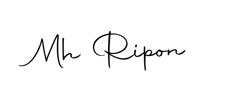 How to make Mh Ripon name signature. Use Autography-DOLnW style for creating short signs online. This is the latest handwritten sign. Mh Ripon signature style 10 images and pictures png