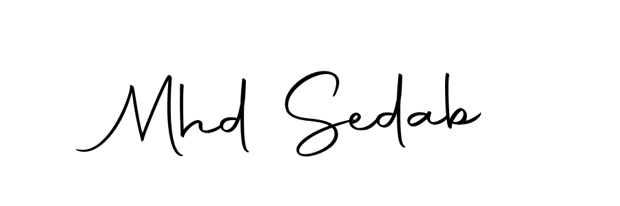 Design your own signature with our free online signature maker. With this signature software, you can create a handwritten (Autography-DOLnW) signature for name Mhd Sedab. Mhd Sedab signature style 10 images and pictures png