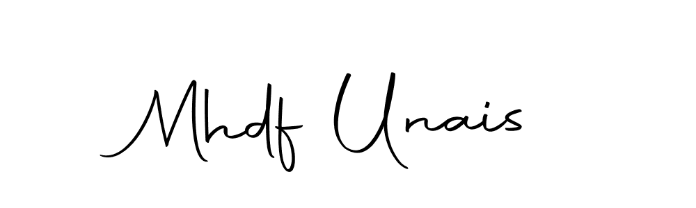 Create a beautiful signature design for name Mhdf Unais. With this signature (Autography-DOLnW) fonts, you can make a handwritten signature for free. Mhdf Unais signature style 10 images and pictures png