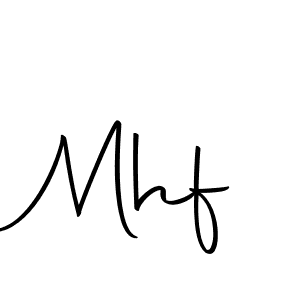 Use a signature maker to create a handwritten signature online. With this signature software, you can design (Autography-DOLnW) your own signature for name Mhf. Mhf signature style 10 images and pictures png