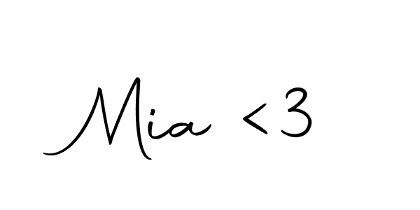 How to make Mia <3 name signature. Use Autography-DOLnW style for creating short signs online. This is the latest handwritten sign. Mia <3 signature style 10 images and pictures png