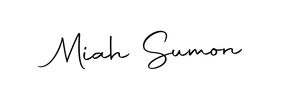 How to make Miah Sumon name signature. Use Autography-DOLnW style for creating short signs online. This is the latest handwritten sign. Miah Sumon signature style 10 images and pictures png