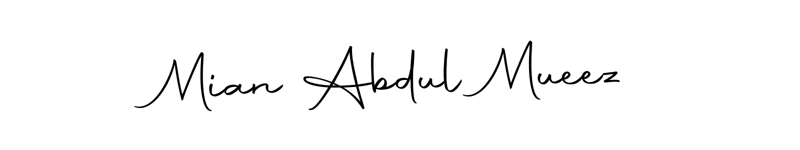 Make a beautiful signature design for name Mian Abdul Mueez. With this signature (Autography-DOLnW) style, you can create a handwritten signature for free. Mian Abdul Mueez signature style 10 images and pictures png