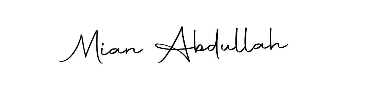 Design your own signature with our free online signature maker. With this signature software, you can create a handwritten (Autography-DOLnW) signature for name Mian Abdullah. Mian Abdullah signature style 10 images and pictures png