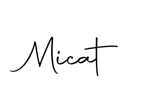 Use a signature maker to create a handwritten signature online. With this signature software, you can design (Autography-DOLnW) your own signature for name Micat. Micat signature style 10 images and pictures png