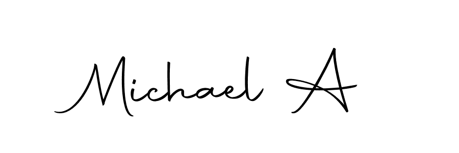 How to make Michael A name signature. Use Autography-DOLnW style for creating short signs online. This is the latest handwritten sign. Michael A signature style 10 images and pictures png