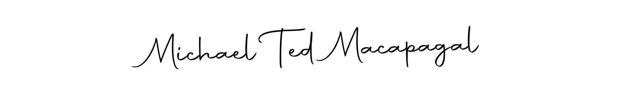 How to make Michael Ted Macapagal name signature. Use Autography-DOLnW style for creating short signs online. This is the latest handwritten sign. Michael Ted Macapagal signature style 10 images and pictures png