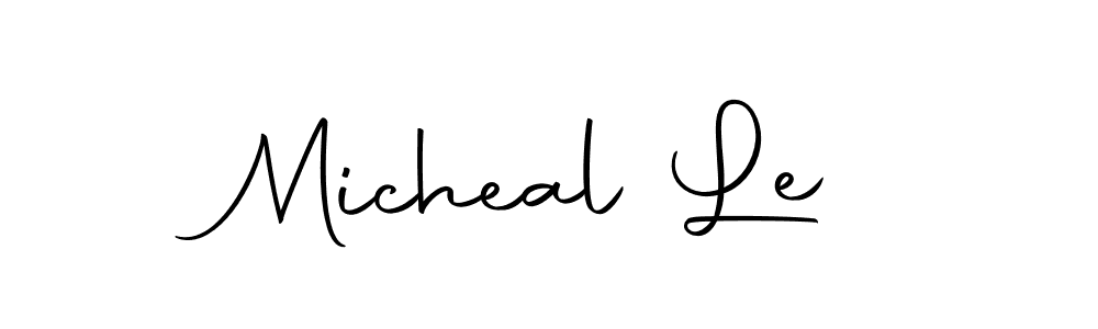 Design your own signature with our free online signature maker. With this signature software, you can create a handwritten (Autography-DOLnW) signature for name Micheal Le. Micheal Le signature style 10 images and pictures png