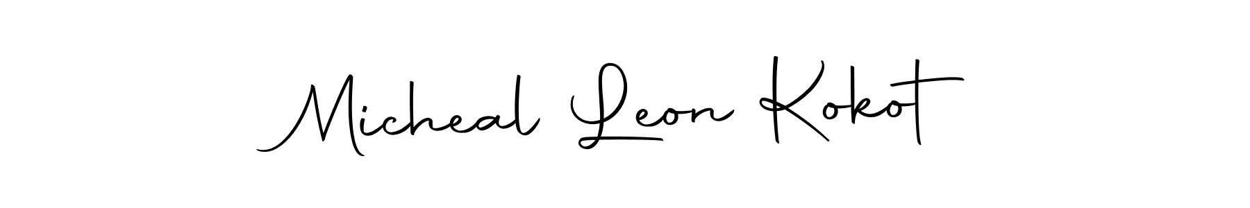 Create a beautiful signature design for name Micheal Leon Kokot. With this signature (Autography-DOLnW) fonts, you can make a handwritten signature for free. Micheal Leon Kokot signature style 10 images and pictures png