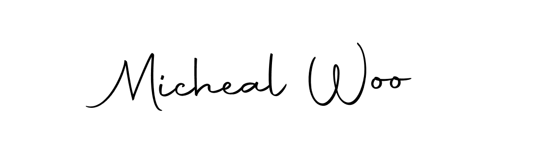Design your own signature with our free online signature maker. With this signature software, you can create a handwritten (Autography-DOLnW) signature for name Micheal Woo. Micheal Woo signature style 10 images and pictures png