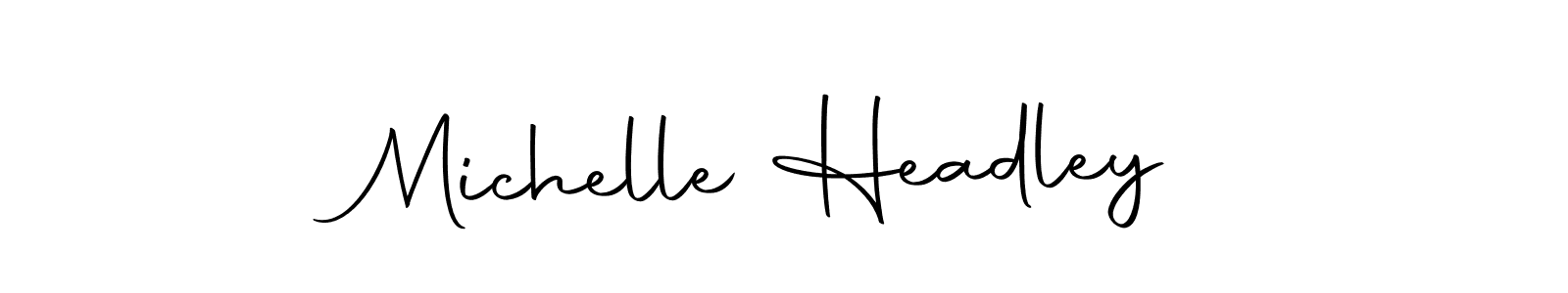 Create a beautiful signature design for name Michelle Headley. With this signature (Autography-DOLnW) fonts, you can make a handwritten signature for free. Michelle Headley signature style 10 images and pictures png
