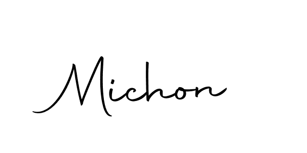 Use a signature maker to create a handwritten signature online. With this signature software, you can design (Autography-DOLnW) your own signature for name Michon. Michon signature style 10 images and pictures png