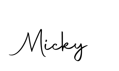 Design your own signature with our free online signature maker. With this signature software, you can create a handwritten (Autography-DOLnW) signature for name Micky. Micky signature style 10 images and pictures png