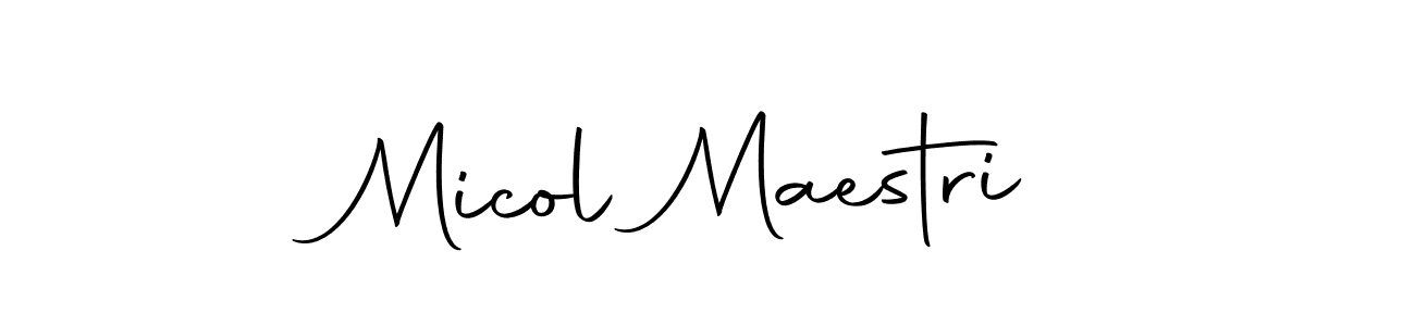 How to make Micol Maestri name signature. Use Autography-DOLnW style for creating short signs online. This is the latest handwritten sign. Micol Maestri signature style 10 images and pictures png