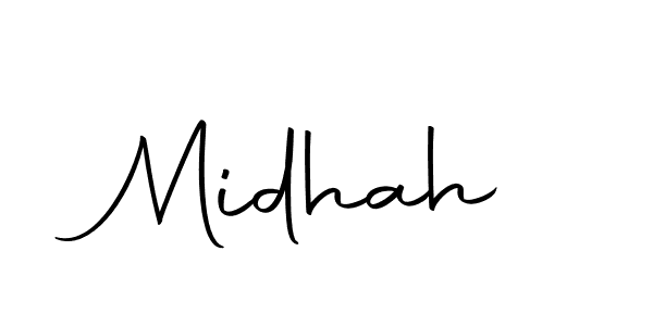 Midhah stylish signature style. Best Handwritten Sign (Autography-DOLnW) for my name. Handwritten Signature Collection Ideas for my name Midhah. Midhah signature style 10 images and pictures png
