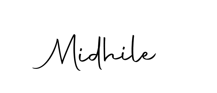 if you are searching for the best signature style for your name Midhile. so please give up your signature search. here we have designed multiple signature styles  using Autography-DOLnW. Midhile signature style 10 images and pictures png