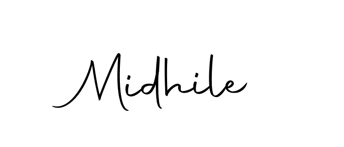 if you are searching for the best signature style for your name Midhile. so please give up your signature search. here we have designed multiple signature styles  using Autography-DOLnW. Midhile signature style 10 images and pictures png