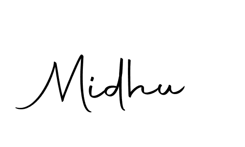 Make a beautiful signature design for name Midhu. With this signature (Autography-DOLnW) style, you can create a handwritten signature for free. Midhu signature style 10 images and pictures png