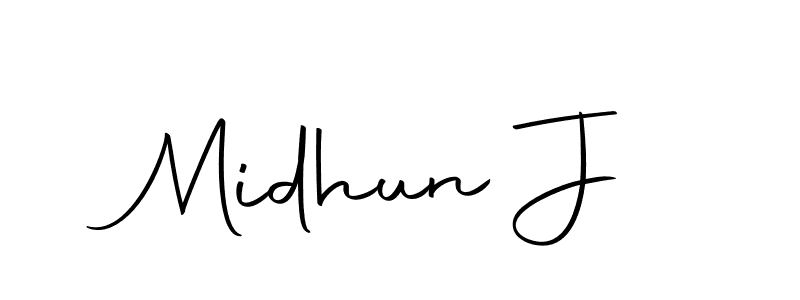 Make a beautiful signature design for name Midhun J. Use this online signature maker to create a handwritten signature for free. Midhun J signature style 10 images and pictures png