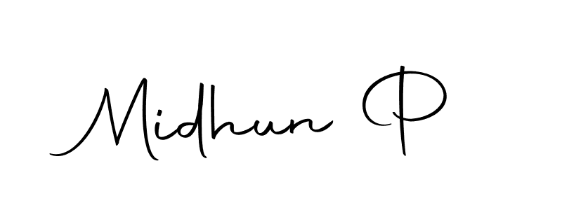 Here are the top 10 professional signature styles for the name Midhun P. These are the best autograph styles you can use for your name. Midhun P signature style 10 images and pictures png