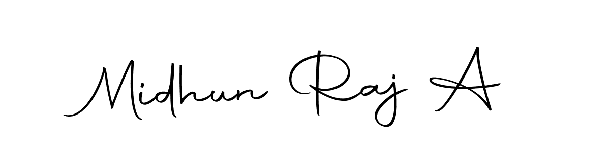 Use a signature maker to create a handwritten signature online. With this signature software, you can design (Autography-DOLnW) your own signature for name Midhun Raj A. Midhun Raj A signature style 10 images and pictures png