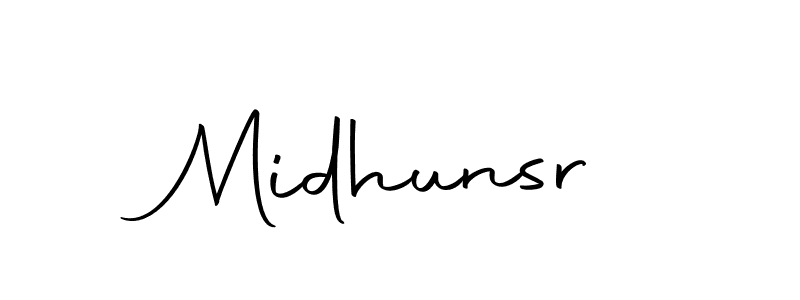 How to make Midhunsr signature? Autography-DOLnW is a professional autograph style. Create handwritten signature for Midhunsr name. Midhunsr signature style 10 images and pictures png