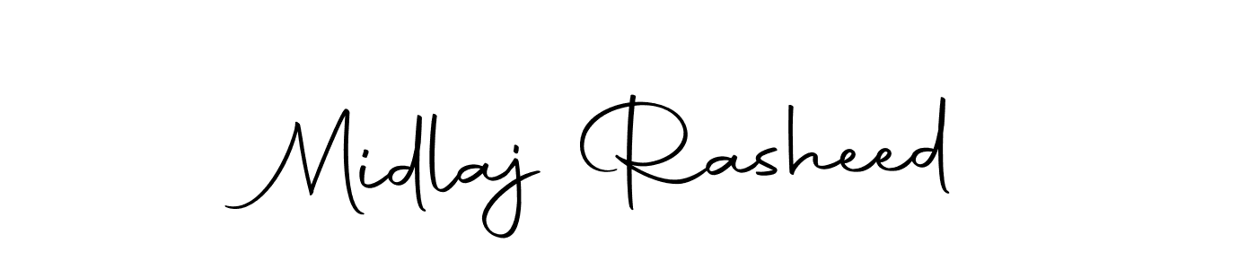 The best way (Autography-DOLnW) to make a short signature is to pick only two or three words in your name. The name Midlaj Rasheed include a total of six letters. For converting this name. Midlaj Rasheed signature style 10 images and pictures png