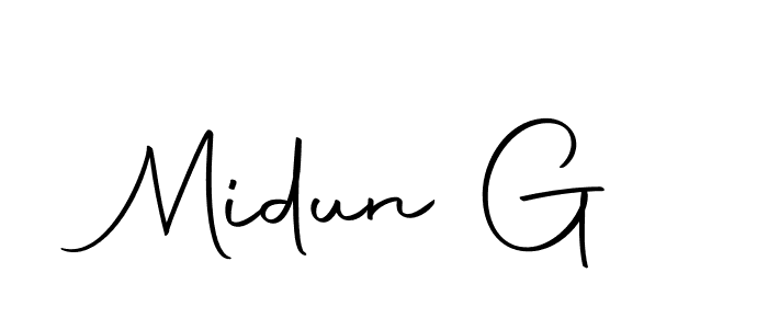 Autography-DOLnW is a professional signature style that is perfect for those who want to add a touch of class to their signature. It is also a great choice for those who want to make their signature more unique. Get Midun G name to fancy signature for free. Midun G signature style 10 images and pictures png